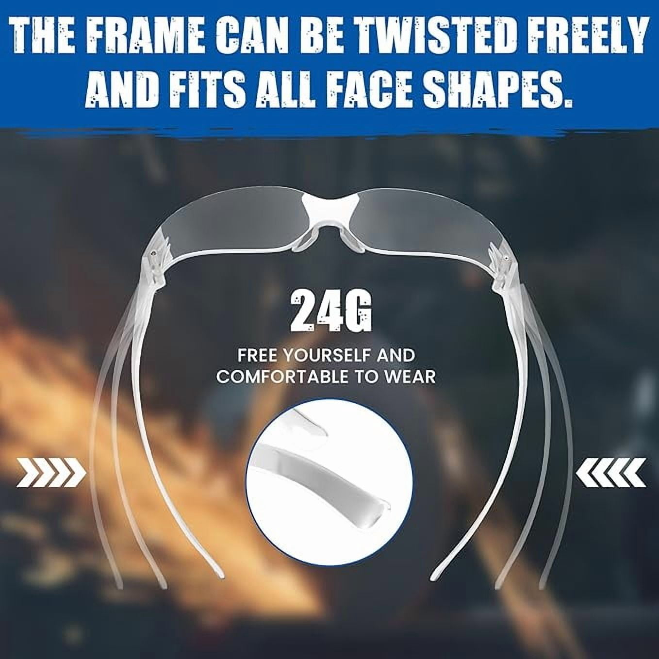 Safety Glasses with Readers - Clear | Polycarbonate Frame with UV400 Protection | Scratch Resistant Coating Bifocal Wrap Around Safety Glasses | 1.0-12PK