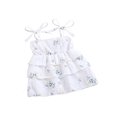 thumbnail image 2 of Xingqing 4 Couleurs d'Été Bébé Filles Mignonne Robe Fleurs Imprimées sur l'Épaule Sans Manches A-Ligne Mini Robe, 2 of 7