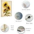 thumbnail image 2 of ZHONGYUTONG Sunflower Canvas Wall Art Vintage Sunflower Painting Prints Yellow Floral Picture Nature Landscape Home Decor Framed (20.00" x 30.00"), 2 of 6