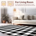thumbnail image 2 of ODIKA 8'x10' Machine Washable Non-Slip Area Rug, Classic Buffalo Plaid Checkered Lattice Grid Modern Contemporary Design High Traffic Rug, Black, 454875, 2 of 7