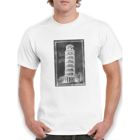 Leaning Tower Of Pisa Sketch T-Shirt Men -Ethan Harper Designs, Male Small