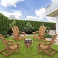 thumbnail image 6 of JONPONY Wooden Outdoor Folding Adirondack Chair Set of 2 Wood Lounge Patio Chair for Garden,Garden, Lawn, Backyard, Deck, Pool Side, Outseating Chair, Brown, 6 of 9
