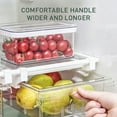 thumbnail image 4 of Norbi Fridge Drawer Organizer Refrigerator Organizer Bins Fridge Shelf Holder Storage Box Pantry Storage Racks Clear Container for for Freezers Countertops Cabinets ( 4 Grid ), 4 of 7