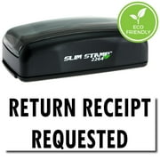 Large Pre-Inked Return Receipt Requested Stamp with Brown Ink