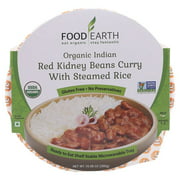 Food Earth-ORGANIC Ready to Eat Indian Meals (6-Pack)–Organic Indian Red Kidney Beans Curry with Steamed Rice–10.58oz Microwavable Tray, Non-GMO, Dairy Free, Gluten Free, Vegetarian Meal In 90 Seconds