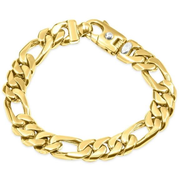 Pompeii Men's Figaro Link 14k Gold (94gram) or Platinum (151gram) 12.5mm Bracelet 8.5" (,)
