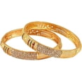 thumbnail image 5 of Pallavi Creation 2 Piece Kada Set Ad Cz Stones Gold Plated Daily Use Handmade Meena Work Fashion Jewelry indian bangles for Women & Girls, 5 of 5