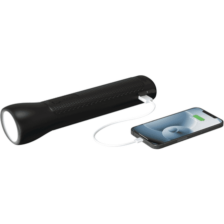 mophie - Powerstation Go Rugged Flashlight with Built-in Battery Charger & Car Jump Starter - Black
