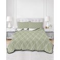 thumbnail image 3 of Sage Green Stripes Queen Size Down Alternative Comforter, Lightweight Comforter Quilt Bedding Set with Pillow Shams Simple Geometric Modern Monochrome All Seasons Bed Comforter Duvet Insert 90"x96", 3 of 7