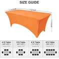 thumbnail image 2 of Uralili Fitted Table Cover Elastic Spandex Tablecloth 8 ft Bed Table Clothes-Orange, 2 of 8