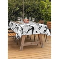 thumbnail image 3 of Outdoor Tablecloth with Umbrella Hole for Patio/Picnic/Party/Camping, Dinosaur Fossils Waterproof Table Cloth Rectangle Table Cover Washable, White Black Ancient Animals (52"x 70"), 3 of 8