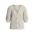 thumbnail image 5 of Time and Tru Women's Boyfriend Cardigan with Short Sleeves, Lightweight, Sizes XS-XXXL, 5 of 5