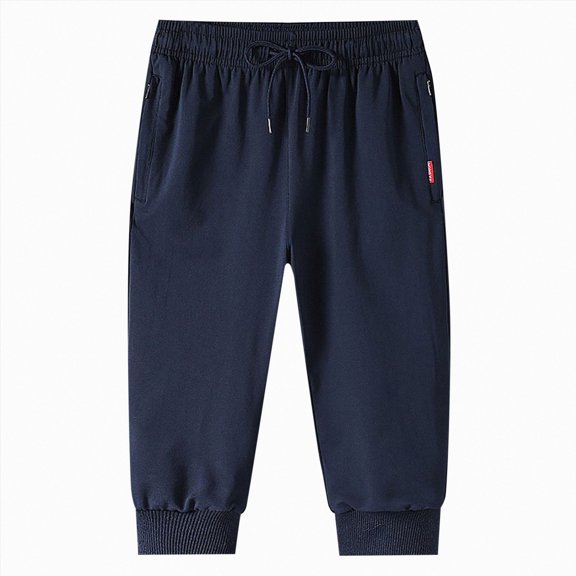 NIEWTR Men's Loose Sports Jogger Pants Workout Gym Below Knee Shorts Zipper Pockets Lightweight Breathable Hiking Sweatpants