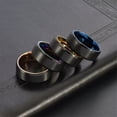 thumbnail image 4 of HIJONES Rotatable 2 Color Brushed Ring for Men Women Stainless Steel Vintage Personalized Hip Hop Ring Band Jewelry Black Gold Size 6, 4 of 6