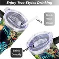thumbnail image 5 of 40oz Tropical Pineapple Pattern Stainless Steel Flip Straw Tumbler Spill Proof Travel Cup Double Wall Vacuum Insulated Coffee Mug with Top Handle, 5 of 6
