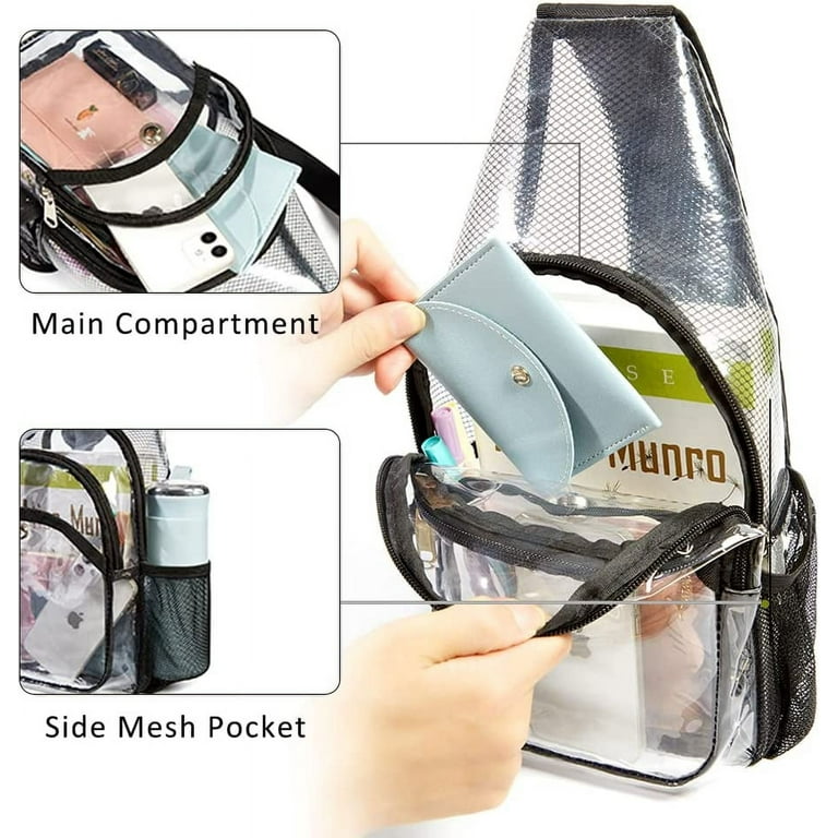 Clear Sling Bag Stadium Approved Small Clear Shoulder Backpack Casual Clear Crossbody Chest Bag for Women Men