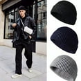 thumbnail image 2 of Sombrero Pareja Otoño e Invierno Gorra Delgada de Comercio Exterior Gorro de Punto Gorro de Jersey Cálido para Hombres y Mujeres Gorro Frío para Mujer Gorro de Piso de Piel de Melón, 2 of 6