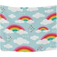thumbnail image 2 of Rainbow Sky Tapestry Wall Hanging Tapestries Happy Colorful Hippie Psychedelic Art Polyester Carpet Wall Decorative for Living Room Bedroom 60x51inch Home Decor Gifts, 2 of 7