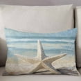 thumbnail image 3 of Blue Beige Coastal Beach Throw Pillow Cover 20 x 26 Inch Decorative Pillow Cover Summer Ocean Wave Starfish Lumbar Pillowcase Seasonal Rectangle Cushion Case for Couch Sofa Bed Living Room, 3 of 7