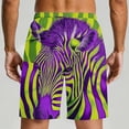 thumbnail image 5 of Daiosportswear Men's Summer Fun Animal Print Board Shorts with Elastic Waist and Side Pockets Purple-B XL(XL), 5 of 6