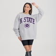 thumbnail image 2 of Women's Gameday Couture Ash Kansas State Wildcats Oversized Tradition Refined Premium Fleece Sweatshirt, 2 of 3
