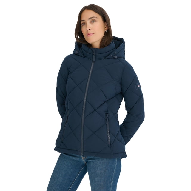 Chaqueta Tommy Hilfiger ligera con cremallera para mujer azul marino