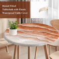 thumbnail image 3 of Burnt Orange Beach Coastal Round Tablecloth 36-44 Inch Round Fitted Table Cloth with Elastic Edge, Summer Nautical Seaside Ocean Ombre Waterproof Table Cover Protector for Outdoor Picnic Party Dining, 3 of 9