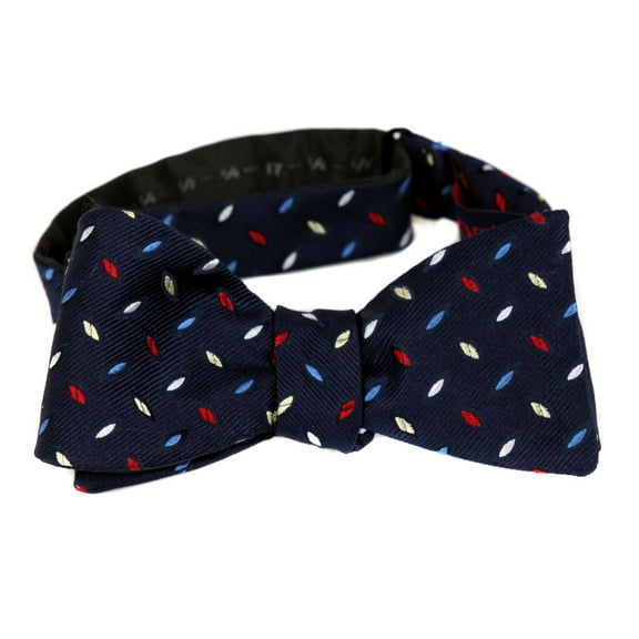BuyYourTies - FBTZ-223 - Mens Aficionado Self Tie Bow Tie - Navy Red