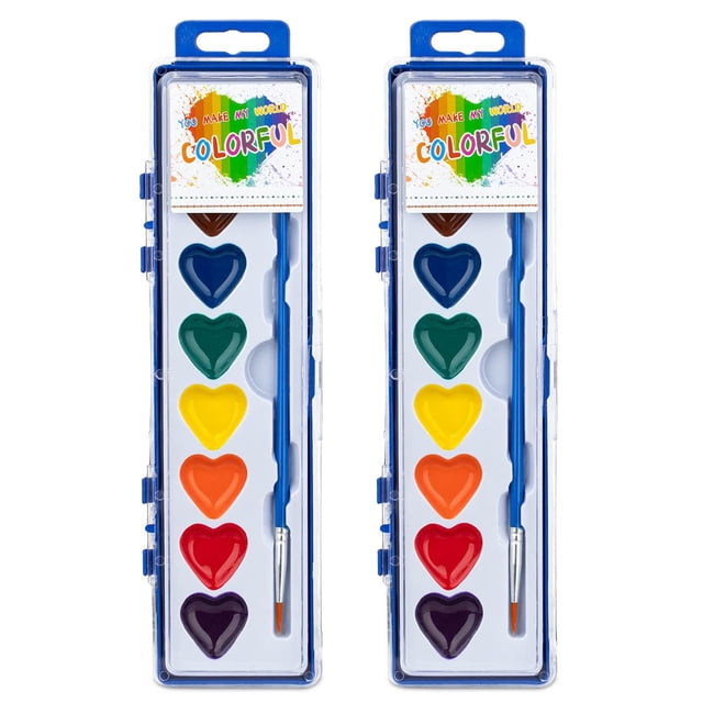 Set de pintura acuarela ARTLYMERS, paquete de 2, 8 colores para niños