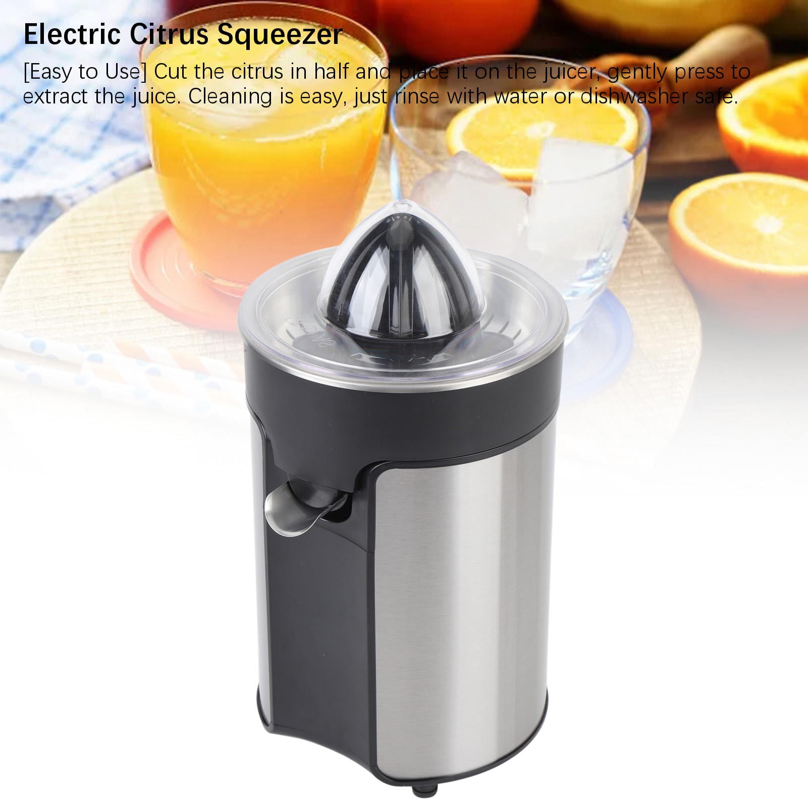Suodoka 100W Electric Citrus Juicer – 300 ML Capacity, Stainless‑Steel & ABS, Auto‑Rotate,  220V , Compact for Home, Dorm, Camping