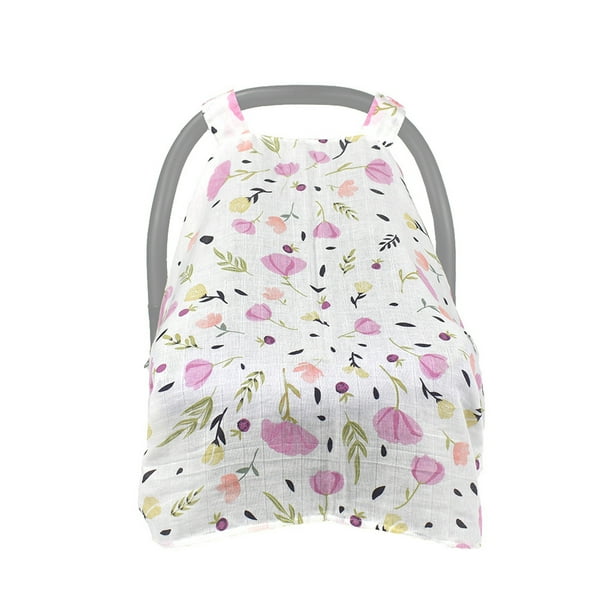 Funda Asiento Coche 114 * 90 cm / 44,9 * 35,4 pulgadas funda de asiento de coche de bebé muselina transpirable cubierta de enfermería para asiento de coche para bebés niños niñas TOMSHOO Funda Asiento Coche