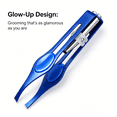 thumbnail image 3 of EXLEAF 2026 New 3Pcs Tweezers for Women Makeup Glow Tweezers Pinzas Para Cejas Stainless Steel Tweezers Eyebrow Tweezers Blue Style 5, 3 of 6