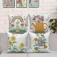 thumbnail image 2 of Pbobriich Summer Floral Pillow Covers 18x18 in Set of 4 Flower Paintting Pillow Case for Sofa Living Room, 2 of 5