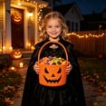 thumbnail image 2 of Teenyyou Halloween Basket, Bucket Pumpkin, Orange, 1 Pack | Cotton Rope Woven with Cute Face, Trick or Treat Candy Storage, Sturdy Handle, Halloween Party Favor and Decoration, 2 of 6
