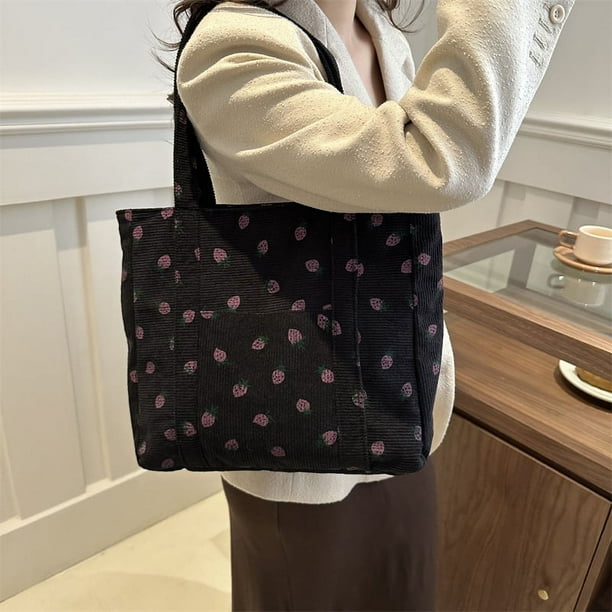 9814 Bolso hombro para mujer gran capacidad con pana fresco pequeno pastoral bolso escolar para estudiante PZ20240227008814 Bodega Aurrera en linea