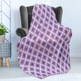 thumbnail image 4 of Purple Soft Flannel Fleece Throw Blanket, Retro Style Innovative Abstract Squares Pattern Modern Design Graphic Print, Cozy Plush for Indoor and Outdoor Use, 50" x 70", Violet and White, by Ambesonne, 4 of 5
