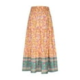 thumbnail image 4 of Hvot&aat Women's Bohemian Long Skirts Flowy High Waist A Line Maxi Skirts Casual Trendy Floral Printed Skirts, 4 of 5
