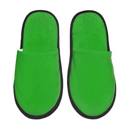 Balery Green Slient Indoor Furry Fleece Comfort House Shoes Soft Non-Slip Home Shoes Cotton slippers House Slippers-- Medium