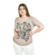 thumbnail image 1 of Blusa casual con detalle en hombro Roman Fashion /Tallas Extras, 8047 (Cafe) cafe 38, 1 of 5
