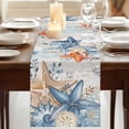 thumbnail image 3 of Table Runners 90 Inches Long Dress Scarves, Orange Blue Starfish Coastal Farmhouse Coffee/Dining/Kitchen Table Runner for Living Room, Summer Beach Eucalyptus Vintage 13x90 Inch, 3 of 9