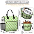 thumbnail image 5 of Green and White Checkered Pattern Insulated Leakproof Lunch Box for Women, Large Lunch Bag for Tween Teen Adult, Loncheras Para Mujer for Work Beach Travel Picnic Camping, 5 of 6