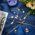 thumbnail image 5 of 20 Pcs Tableware Theme Stitch Markers Enamel Alloy Crochet Stitch Marker Removable Lobster Clasp Locking Stitch Marker for Knitting Weaving Sewing Jewelry Making, 5 of 6