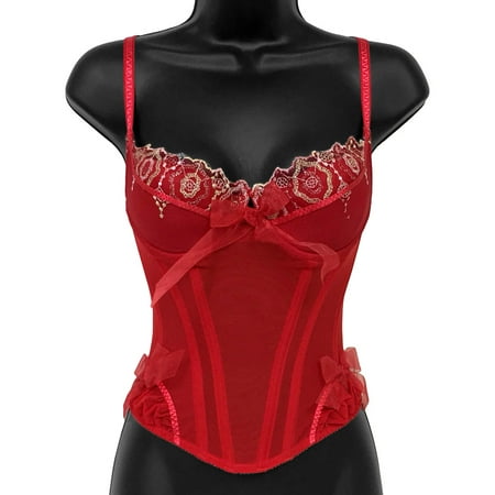 Necessary Objects Jewel of the Nile Molded Bone Corset, 34A, Red