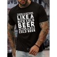 thumbnail image 1 of Short Sleeve Comfy Tee LIKE A NICE COLD BEER Print Men's Casual T-shirt for Summer Outdoor, 1 of 6