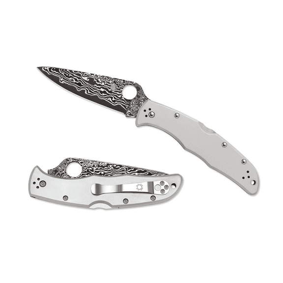 Spyderco Endura 4 Folding Pocket Knife, 3-7/8" Damascus Titanium Blade - C10TIPD