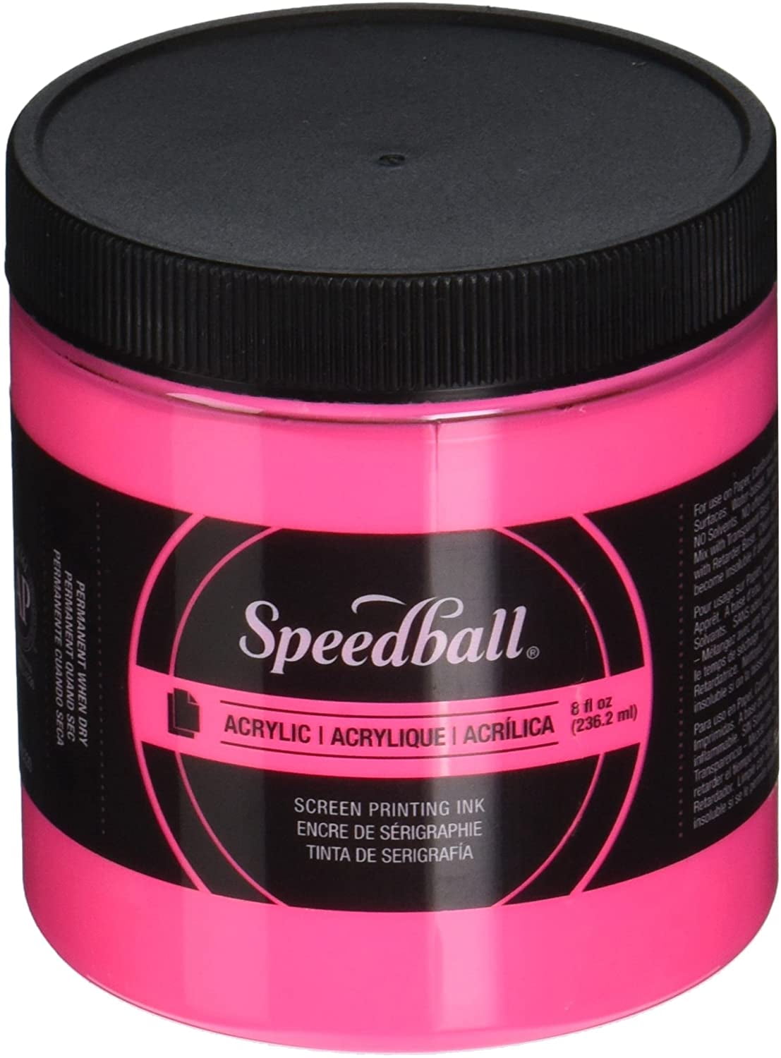 Speedball Fabric Screen Printing Ink 32 oz Jar - Fluorescent Hot Pink