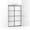 thumbnail image 3 of Kohler 707607-6G80-BL 70.5 x 53.62 in. Elate Sliding Shower Door with 0.25 in. Thick Frosted Glass & Rectangular Grille Pattern - Matte Black, 3 of 7