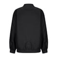 thumbnail image 6 of ClodeEU Womens Long Sleeve Baseball Jacket,Warm Windproof Zipped Jacket, Stand Collar Loose Coat Tops Black,Womens Plus L, 6 of 8
