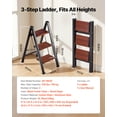 thumbnail image 2 of VEVOR 3 Step Ladder, Folding Step Stool with Wide Anti-Slip Pedal and Comfort Handgrip, Lightweight 330 lbs Capacity Portable Aluminum Plant Support, Multi-Use for Adults, Home Repairing, Cleaning, 2 of 9