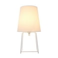 thumbnail image 3 of Aspen Creative 40172-11, 13" High Transitional Metal Accent Table Lamp, White Painted Finish and Empire Shaped Lamp Shade in White, 7" Wide, 3 of 8
